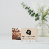 Carte De Visite Séance de massothérapie | Cuir | Icône Fleur (Debout devant)