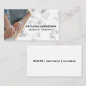 Carte De Visite Séance de massothérapie | Découpe de marbre (Devant / Derrière)