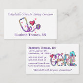 Carte De Visite Séance privée blanche "Care" (Devant / Derrière)