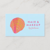 Carte De Visite Seashell Beach Chic Elegant Rose Bleu (Devant)