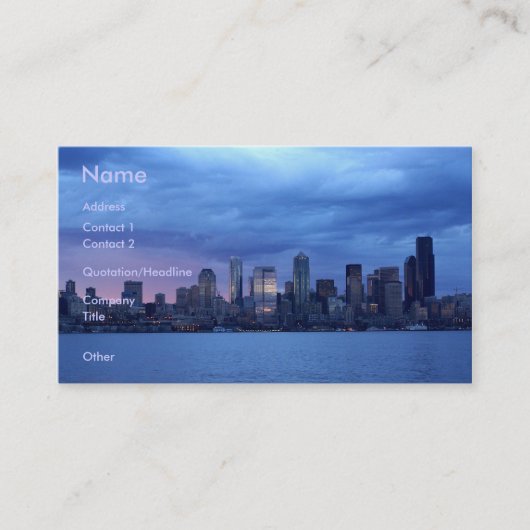 Carte De Visite Seattle au crépuscule (Devant)