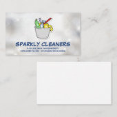 Carte De Visite Seau plein de fournitures de nettoyage (Devant / Derrière)