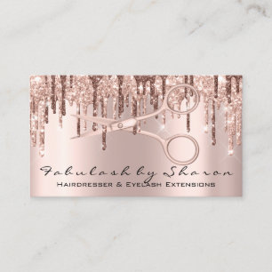 Carte De Visite Sèche-cheveux coiffeur ciseaux Roses perches VIP