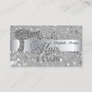 Carte De Visite Sèche-cheveux Élégant Moderne Bokeh Paillettes Arg