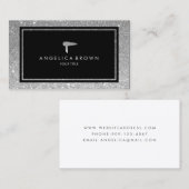 Carte de visite Sèche-cheveux Faux Silver Parties  (Devant / Derrière)