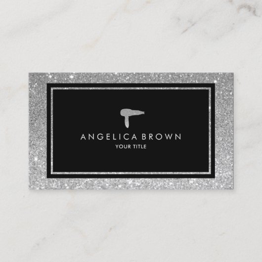 Carte de visite Sèche-cheveux Faux Silver Parties  (Devant)