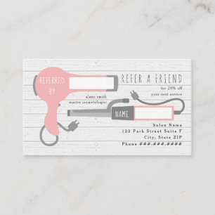 Carte De Visite Sèche-souffle rose + Curling Iron Salon Orientatio