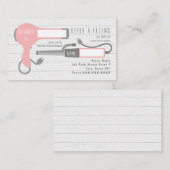 Carte De Visite Sèche-souffle rose + Curling Iron Salon Orientatio (Devant / Derrière)