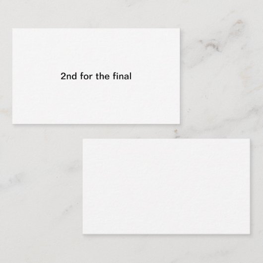 Carte De Visite seconde pour le quatrième (Devant / Derrière)