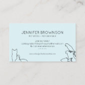 Carte De Visite Secourt bleue Vétérinaire Chien chat poisson lapin (Dos)