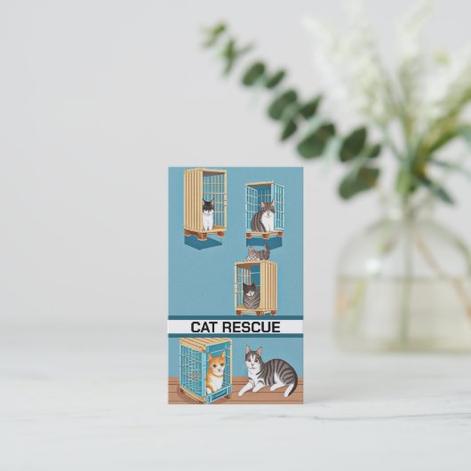 Carte De Visite Secourt de chat (Debout devant)