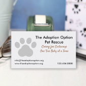 Carte De Visite Secourt de chien blanc pour animal de compagnie ou