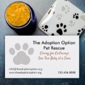 Carte De Visite Secourt de chien blanc pour animal de compagnie ou