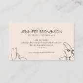 Carte De Visite Secourt rose Vétérinaire Chien chat poisson lapin (Dos)