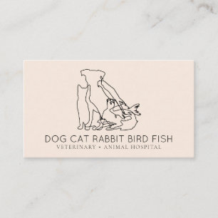 Carte De Visite Secourt rose Vétérinaire Chien chat poisson lapin 