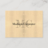 Carte De Visite Sécpière légère grain de bois jaune Carpenter Mono (Devant)