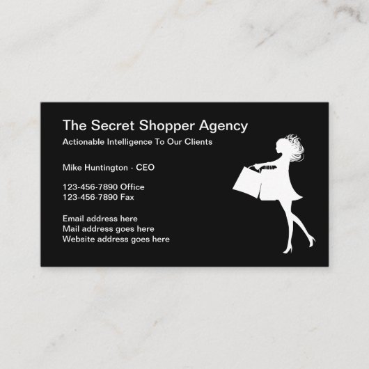 Carte De Visite Secret Shopper Business Services (Devant)