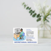 Carte De Visite Secrétariat féminin noir (Debout devant)