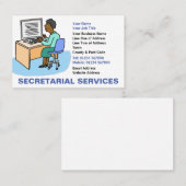 Carte De Visite Secrétariat féminin noir (Devant / Derrière)