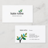 Carte De Visite Sécure de feuille verte moderne Beauté biologique  (Devant / Derrière)