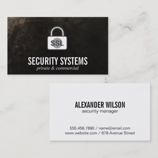 Carte De Visite Securité | Cyber (Devant / Derrière)