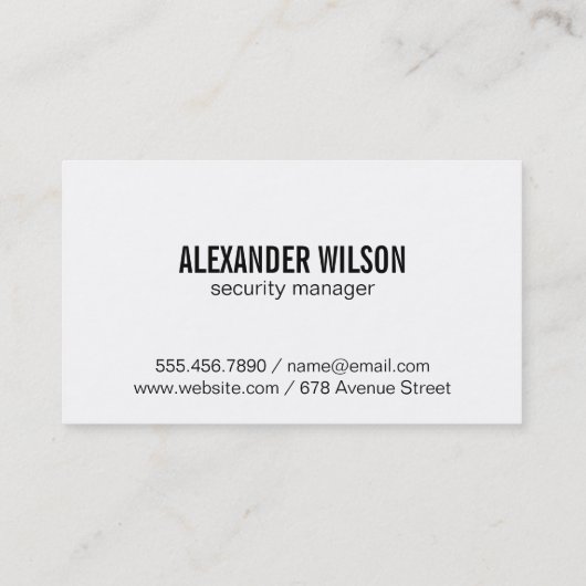 Carte De Visite Securité | Cyber (Dos)