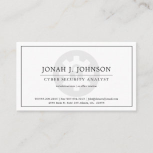 Carte De Visite Sécurité de réseau Style minimal BW