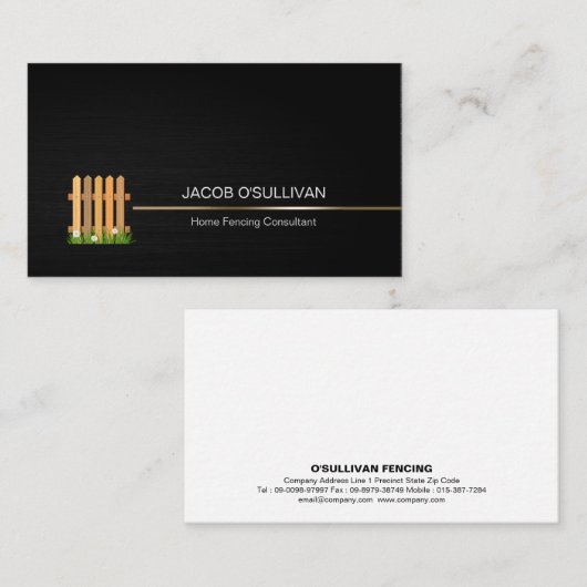 Carte De Visite Sécurité des clôtures (Devant / Derrière)