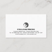 Carte De Visite Sécurité des clôtures (Dos)