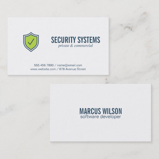 Carte De Visite Sécurité des données | Exploration de données | Pr (Devant / Derrière)