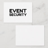 CARTE DE VISITE SÉCURITÉ DES ÉVÉNEMENTS (Devant / Derrière)