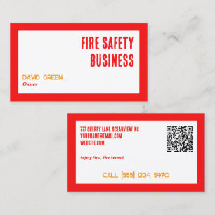 Carte De Visite Sécurité incendie QR personnalisée