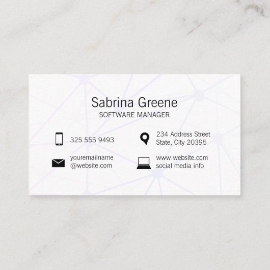 Carte De Visite Sécurité Mobile | Réseau (Dos)