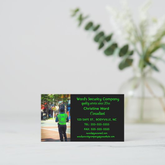 Carte De Visite Sécurité modifiable (Debout devant)