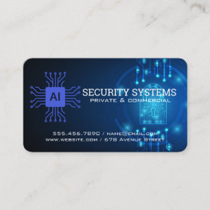 Carte De Visite Sécurité numérique Agence de protection Techno