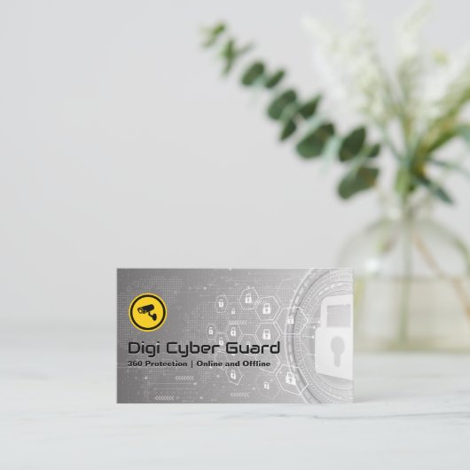 Carte De Visite Sécurité numérique | Cyber Tech Arrière - plan (Debout devant)
