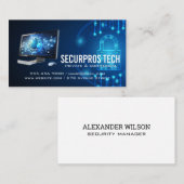 Carte De Visite Sécurité numérique | Cyber Tech | IA (Devant / Derrière)