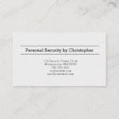 Carte De Visite Sécurité personnelle Oval Photo QR Code (Dos)