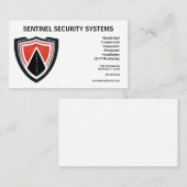 Carte De Visite Sécurité Protection Bouclier Rouge Noir Blanc (Devant / Derrière)
