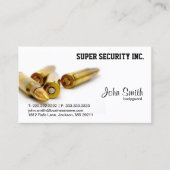 Carte De Visite Security Bodyguard Bullets (Devant)