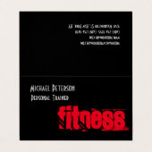 Carte De Visite Séduisant unique Black Grey Personal Trainer (Extérieur déplié)