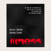 Carte De Visite Séduisant unique Black Grey Red Personal Trainer (Extérieur déplié)