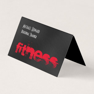 Carte De Visite Séduisant unique Black Grey Red Personal Trainer