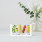 Carte De Visite Sélection de légumes, Chef, Cuisine (Debout devant)