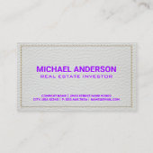 Carte De Visite Semblable en cuir blanc | Icône de construction (Dos)