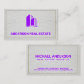 Carte De Visite Semblable en cuir blanc | Icône de construction (Devant / Derrière)