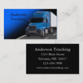 Carte De Visite Semi-bleu avec remorque, (Devant / Derrière)