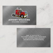 Carte De Visite Semi-camion | Arrière - plan métallique (Devant / Derrière)