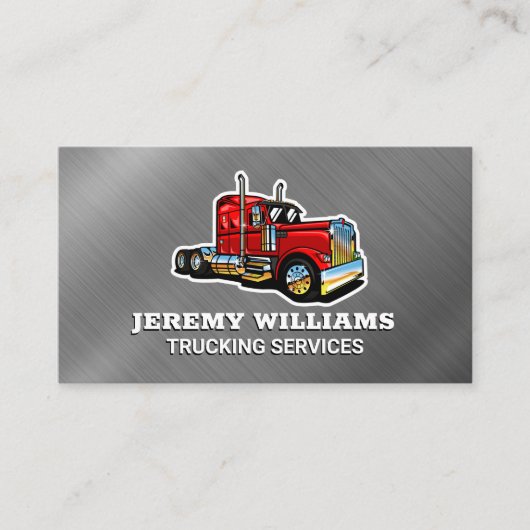 Carte De Visite Semi-camion | Arrière - plan métallique (Devant)