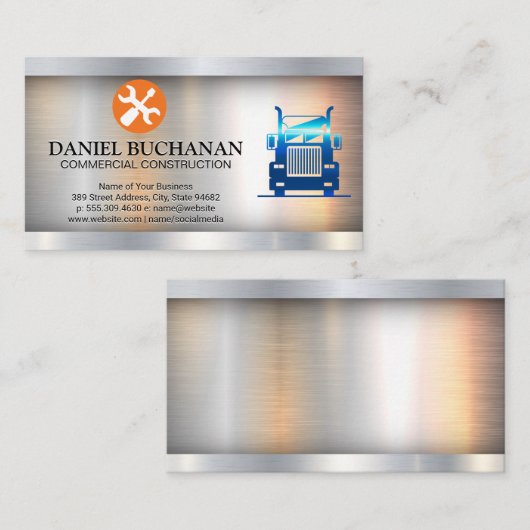 Carte De Visite Semi-camion | Construction | Outils main (Devant / Derrière)